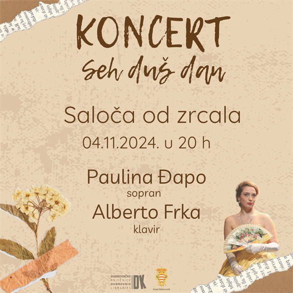 SEH DUŠ DAN Koncert sopranistice Pauline Đapo i pijanista Alberta Frke